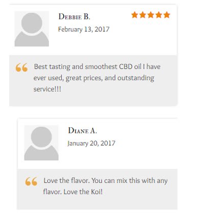 KOI CBD testimonials